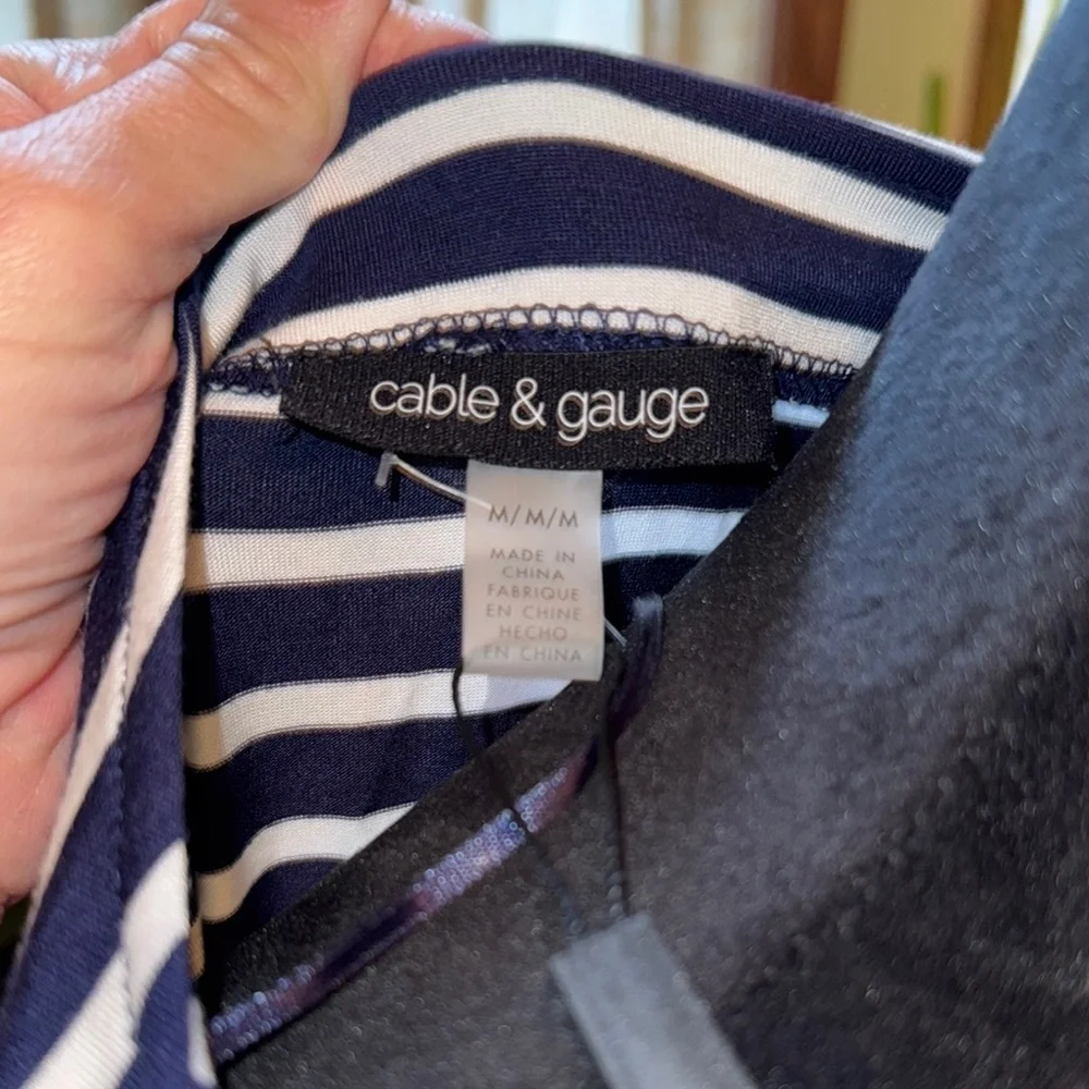 Cable & Gauge Black and White Boxy Short Sleeve T-Shirt